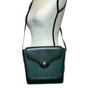 Vintage Philippe Charriol Paris Leather Collection Emerald Green Crossbody Bag
